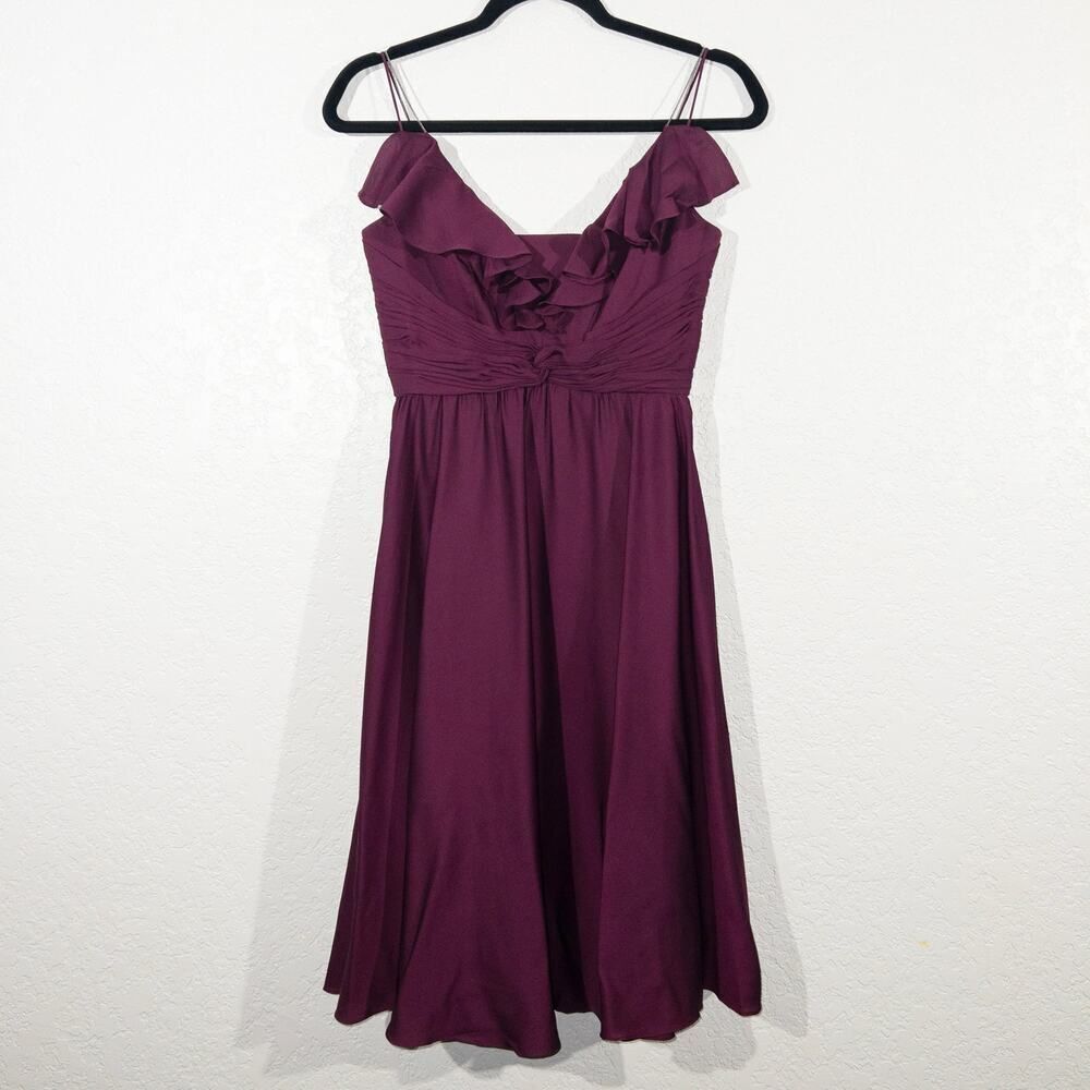 New Quillree x BHLDN Anthropologie Purple Silk Couplet Dress‎ Size 2